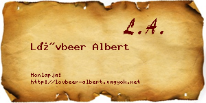 Lövbeer Albert névjegykártya